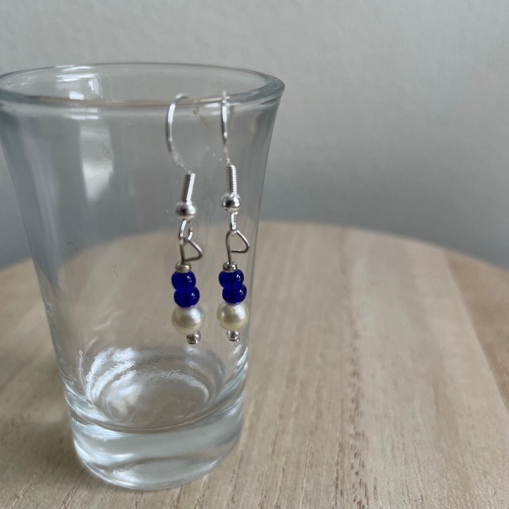 Delicate Blueberry Beaded Earrings